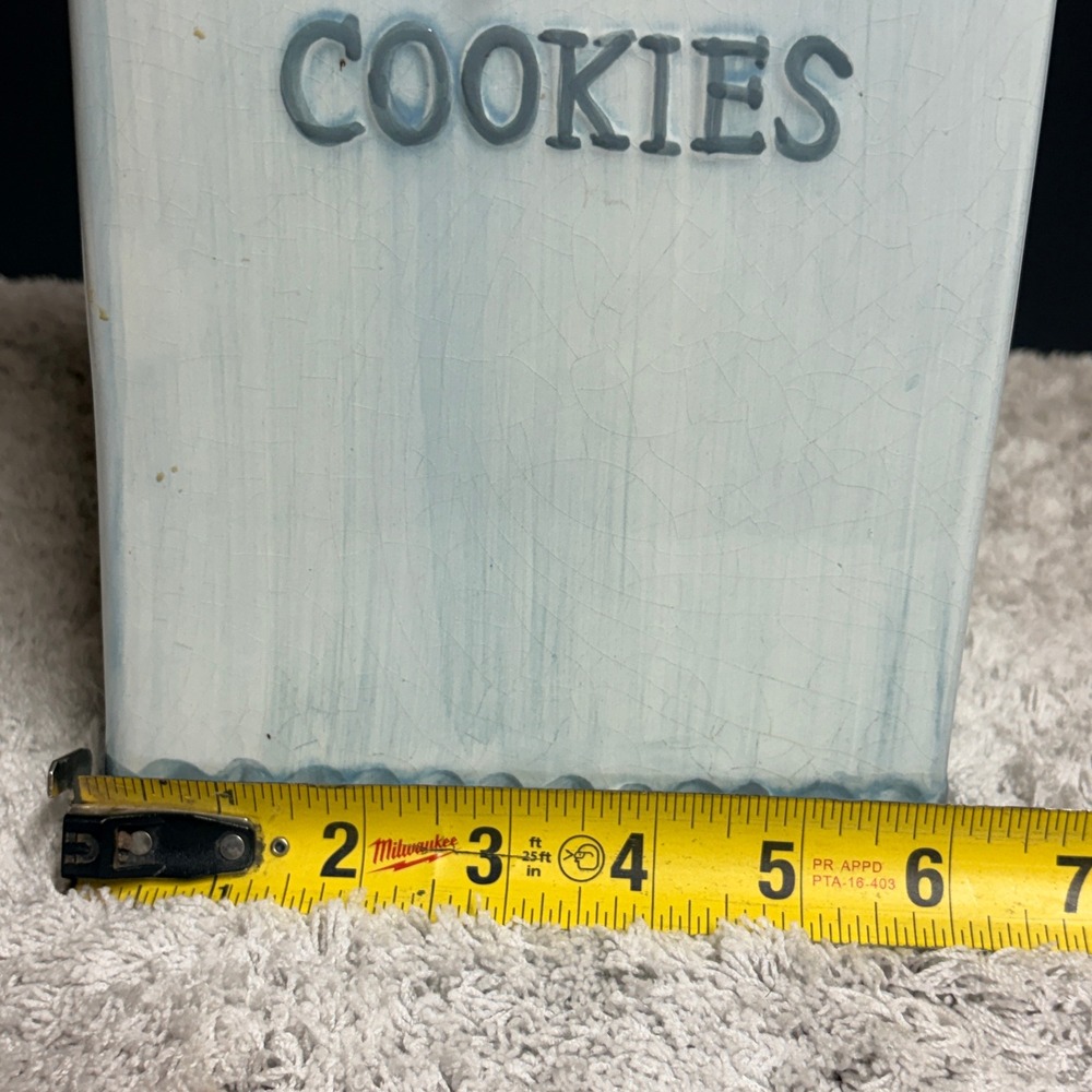 MSRF Inc Vintage Blue White Ceramic Cookies Jar with Lid 1990's Cotttagecore - Picture 16 of 16